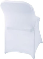 10 Pcs White Folding Chair Cover Washable Removable Universal Fitted Chair Cover Protector for Wedding Party, alternate view