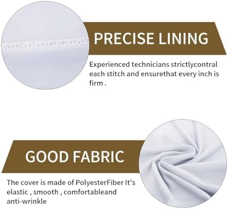 10 Pcs White Folding Chair Cover Washable Removable Universal Fitted Chair Cover Protector for Wedding Party, alternate view