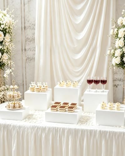 10 Pcs White Square Acrylic Stands for Party & Events in Square-10Pcs(3"4"5"6"7"8"9"9.5"9.5"10"), alternate view 2