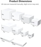 10 Pcs White Square Acrylic Stands for Party & Events in Square-10Pcs(3"4"5"6"7"8"9"9.5"9.5"10"), alternate view 3
