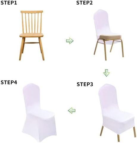 10 Pcs White Washable Removable Universal for Wedding Party Dining Banquet Polyester Spandex Stretch Slipcovers, alternate