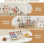 10 Pieces 2 Set (7”L~8”L~9”L) Large Display Risers, 4" Wide Clear Rectangular Stand Shelf for Showcase, alternate view 6