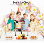 10 Pieces Cake Stands, Dessert Table Display Set, Crystal Cake Display Stand with Rectangular & Round Trays Cake, alternate