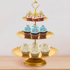 10 Pieces Gold Cake Stand Set, Metal Round Cupcake Holder Dessert Display Plate Serving Platter, Dessert Table, alternate