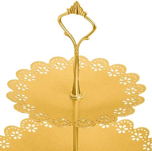 10 Pieces Gold Cake Stand Set, Metal Round Cupcake Holder Dessert Display Plate Serving Platter, Dessert Table, alternate