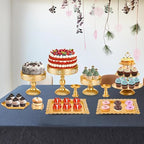 10 Pieces Gold Cake Stand Set, Metal Round Cupcake Holder Dessert Display Plate Serving Platter, Dessert Table, alternate