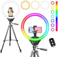 10‘’ Ring Light with Stand, 50" Phone Tripod with Wireless Remote