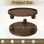 10" Round Wood Riser for Display, Acacia Wooden Pedestal Stand in 10"L x 10"W in Acacia, alternate view 3
