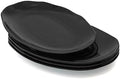 10" Serving Platters Set of 4, Oval Melamine Serving Trays for Appetizers Desserts Pasta Snacks Sushi