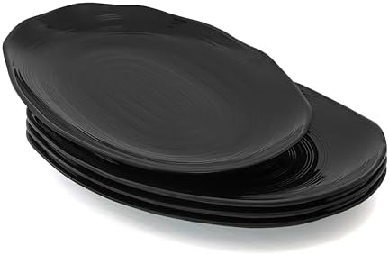 10" Serving Platters Set of 4, Oval Melamine Serving Trays for Appetizers Desserts Pasta Snacks Sushi