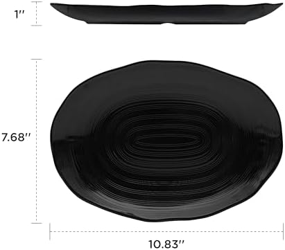10" Serving Platters Set of 4, Oval Melamine Serving Trays for Appetizers Desserts Pasta Snacks Sushi, alternate view 2
