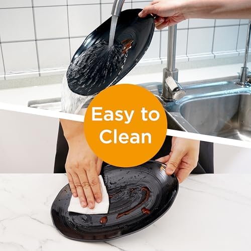 10" Serving Platters Set of 4, Oval Melamine Serving Trays for Appetizers Desserts Pasta Snacks Sushi, alternate view 7