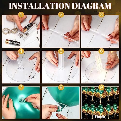 10 Set Balloon Stand Kit for Table Centerpiece, Green in 10 Count (Pack of 1) in Green, alternate view 4