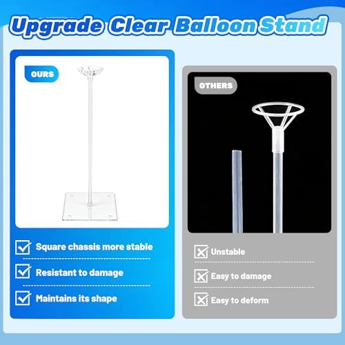 10 Set Balloon Stands for Table Clear 15.75 in Adjustable in Clear 10 Pack, alternate view 5