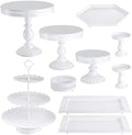10-Set Cake Stands, Metal Cupcake Stand Set with Multiple Combination Styles, Dessert Plate Cake Serving Tray