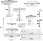 10-Set Cake Stands, Metal Cupcake Stand Set with Multiple Combination Styles, Dessert Plate Cake Serving Tray, alternate view