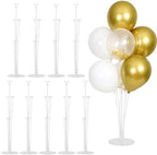 10 Sets Balloon Stand Kit, Balloon Sticks Holder with Base Birthday Wedding Graduation Party Decortaions Table