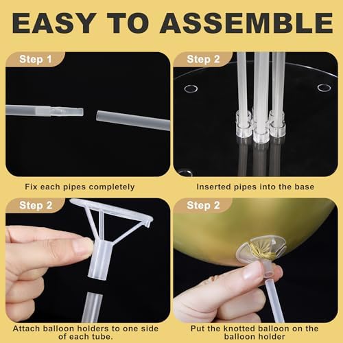 10 Sets Balloon Stand Kit, Balloon Sticks Holder with Base Birthday Wedding Graduation Party Decortaions Table, alternate