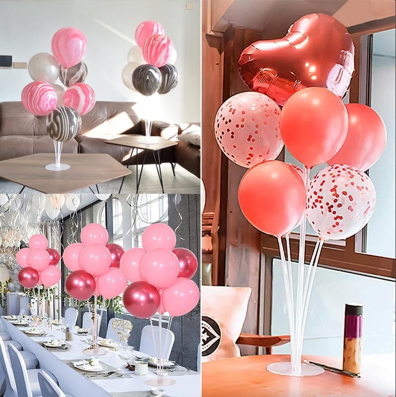 10 Sets Balloon Stand Kit, Balloon Sticks Holder with Base Birthday Wedding Graduation Party Decortaions Table, alternate