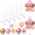 10 Sets of Balloon Stands for Table with 70 Pcs Balloons in 10 Count (Pack of 1) in Rose Gold