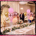 10 Sets of Balloon Stands for Table with 70 Pcs Balloons in 10 Count (Pack of 1) in Rose Gold, alternate view 2