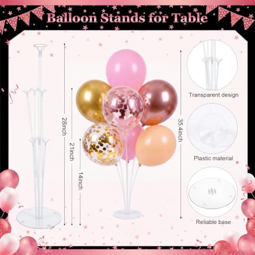 10 Sets of Balloon Stands for Table with 70 Pcs Balloons in 10 Count (Pack of 1) in Rose Gold, alternate view 3