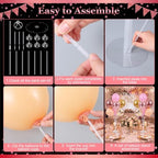 10 Sets of Balloon Stands for Table with 70 Pcs Balloons in 10 Count (Pack of 1) in Rose Gold, alternate view 5