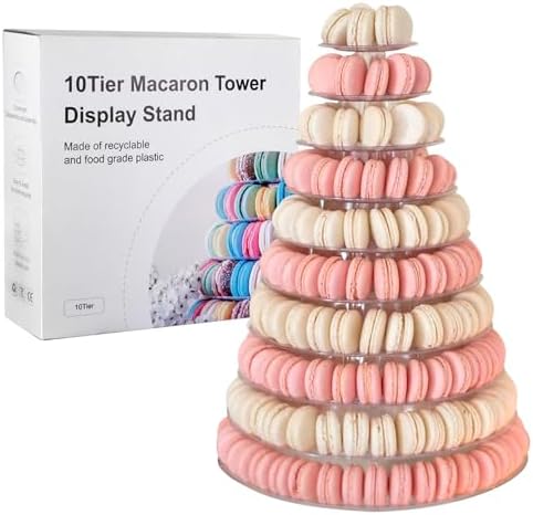 10 Tiers Macaroon Tower Stand Round Macaron Tower Cake Display Rack in Transparent