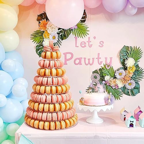 10 Tiers Macaroon Tower Stand Round Macaron Tower Cake Display Rack in Transparent, alternate view 2