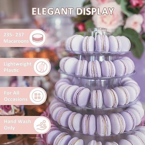 10 Tiers Macaroon Tower Stand Round Macaron Tower Cake Display Rack in Transparent, alternate view 4