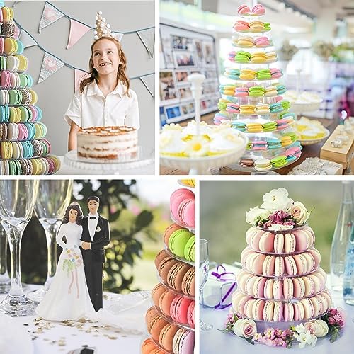 10 Tiers Macaroon Tower Stand Round Macaron Tower Cake Display Rack in Transparent, alternate view 7