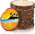 10 Wood Slices 4-4.7in, Unfinished Bark Discs for Centerpieces