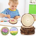 10 Wood Slices 4-4.7in, Unfinished Bark Discs for Centerpieces, alternate view 5
