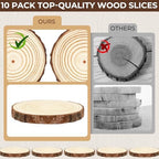 10 Wood Slices 4-4.7in, Unfinished Bark Discs for Centerpieces, alternate view 6