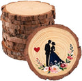 10 Wood Slices 7-7.8in, Unfinished Slabs for Wedding DIY