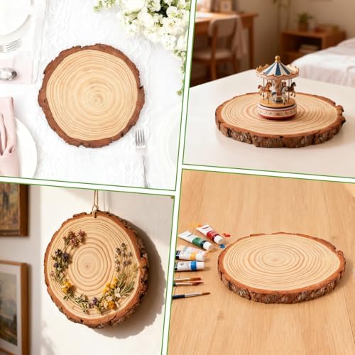 10 Wood Slices 7-7.8in, Unfinished Slabs for Wedding DIY, alternate view 5
