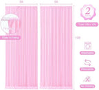 10 x 10 Baby Pink Backdrop Curtains with Lights String for Party in W5' x H10'(2 panels) in Baby Pink, alternate view 3