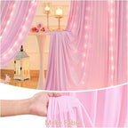 10 x 10 Baby Pink Backdrop Curtains with Lights String for Party in W5' x H10'(2 panels) in Baby Pink, alternate view 4