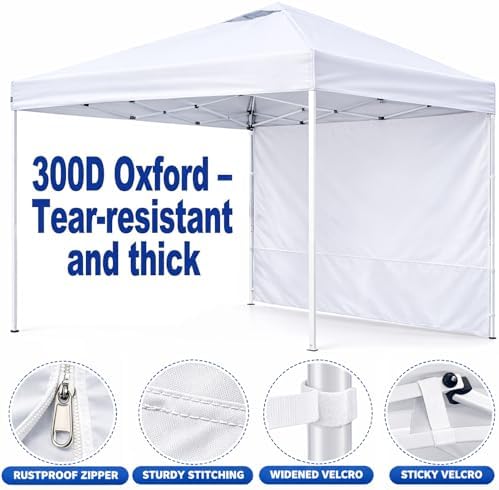 10 x 10 Canopy Sidewall, 1 Pack Pop Up Canopy Wall Panel, White in White, alternate view 5