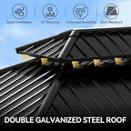 10' x 10' Cedar Wood Gazebo with Double Galvanized Steel Roof, Gray in Gray, alternate view 4