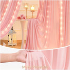 10 x 10 Dusty Pink Backdrop Curtains with Light String for Party in W5' x H10'(2 panels) in Dusty Pink, alternate view 6