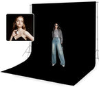 10 x 10 ft Black Backdrop Background for Photography, Photo Cloth Background Screen, Wrinkle-Resistant Black