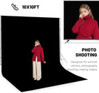 10 x 10 ft Black Backdrop Background for Photography, Photo Cloth Background Screen, Wrinkle-Resistant Black, alternate view