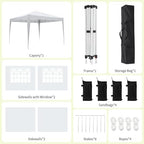 10 x 10 ft Pop Up Canopy Party Tent with Side Walls and Windows, Heavy Duty Outdoor Shelter Waterproof Oxford, alternate view