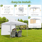 10 x 10 ft Pop Up Canopy Party Tent with Side Walls and Windows, Heavy Duty Outdoor Shelter Waterproof Oxford, alternate view