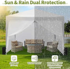 10 x 10 ft Pop Up Canopy Party Tent with Side Walls and Windows, Heavy Duty Outdoor Shelter Waterproof Oxford, alternate view