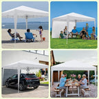 10 x 10 ft Pop Up Canopy Party Tent with Side Walls and Windows, Heavy Duty Outdoor Shelter Waterproof Oxford, alternate view