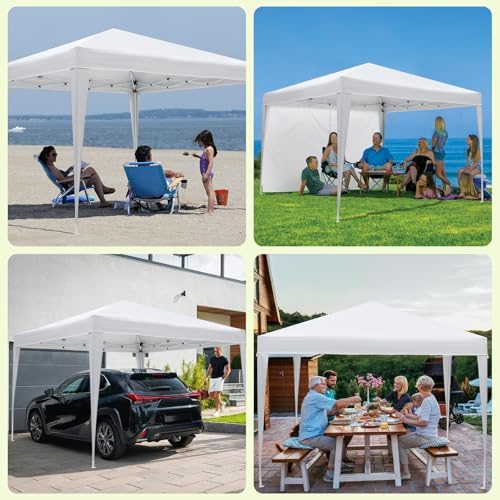 10 x 10 ft Pop Up Canopy Party Tent with Side Walls and Windows, Heavy Duty Outdoor Shelter Waterproof Oxford, alternate view