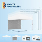 10 x 10 ft Pop-Up Canopy Tent with Removable Sidewall, White in 10 x 10 ft in White, alternate view 2