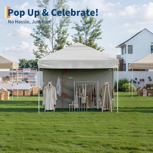 10 x 10 ft Pop-Up Canopy Tent with Removable Sidewall, White in 10 x 10 ft in White, alternate view 7